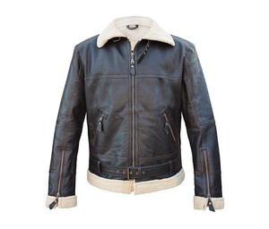 Blouson aviateur vintage en cuir véritable pour homme, en peau de mouton B3, style bombardier, collection hiver 2026 - Product Image 4