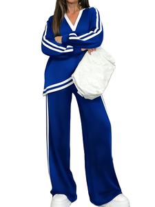 Ensemble de vêtements de sport décontractés pour femmes, 2 pièces, short et t-shirt à col rond, couleur unie, 100% coton, tricot respirant, séchage rapide - Product Image 3