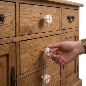 Pomo de Gabinete de Mármol Orgánico Ba, Diseño Redondo Moderno con Incrustaciones Doradas, Tirador para Muebles de Cocina, Ecológico, Multifuncional y Duradero - Product Image 3
