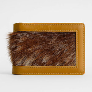 Portefeuille en cuir de vachette véritable avec poils, fait main, pour homme, motif fourrure naturelle, qualité supérieure - Product Image 2