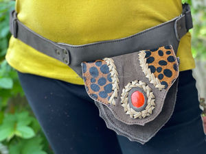 Real Handmade Genuine Leather Utility <b>Belt</b> Hip <b>Pocket</b> <b>Belt</b> Hot Selling High Quality Festival <b>Belt</b> Multi <b>Pocket</b> Hip Bag for Women - Product Image 3