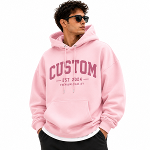 Nouveau design, vente chaude, sweat à capuche oversize pour homme, couleur unie, coton molletonné, style streetwear décontracté, sweats à capuche oversize d'hiver - Product Image 4