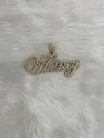 Pendentif personnalisé en moissanite avec nom, en argent sterling 925 plaqué or, collier avec lettres en écriture cursive glacées, bijoux décontractés/sportifs