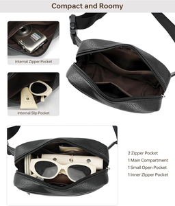 Unisex Waist Bag Microfiber Synthetic Leather Zipper Closure Cycling Style Convenient Fanny Pack <b>Black</b> - Product Image 4