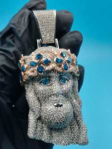 Hip Hop Jesus Head Custom VVS Moissanite Iced Pendant Diamond <b>Tester</b> Pass Religious Faith 925 Sterling Silver <b>Gold</b> Plated Luxury - Product Image 6