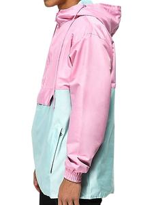 Veste coupe-vent personnalisée à capuche avec demi-fermeture éclair Colorblock 2025 - Product Image 2