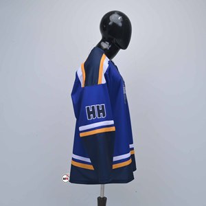 Jersey de Hockey sobre Hielo Más Vendido, Cuello en V, Manga Larga, Logotipo del Equipo Bordado, Azul, Poliéster, Absorbe la Humedad, Personalizable - Product Image 4