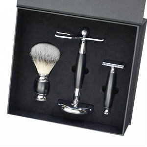 Juego de Brocha de Afeitar de Acero Inoxidable de Alta Calidad, Resistente al Agua, con Soporte y Kit de Aseo con Cerdas Sintéticas para Hombre - Product Image 1