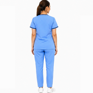 Tenue d'hôpital pour femmes, uniforme médical infirmier, tissu respirant, haut à col en V, pantalon à taille élastique, ensemble de vêtements de travail pour le secteur de la santé - Product Image 2
