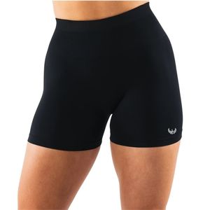 Shorts de compression noirs sans coutures pour femmes, taille haute, extensibles, pour la gym, la course, le yoga, l'entraînement, les vêtements de sport - Product Image 1