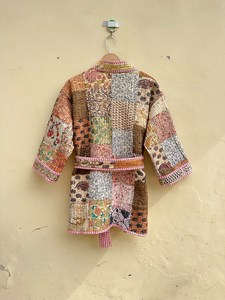 Veste matelassée indienne faite à la main 100 % coton, écologique, anti-plis, respirante, séchage rapide, avec poche avant, coupe classique, hiver automne - Product Image 3
