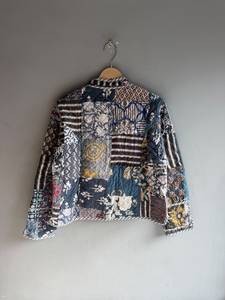 Chaqueta Acolchada Floral para Mujer, Cuello Mao, Manga Larga, Otoño, Largo Regular, Estampada, Relleno de Poliéster, Forro de Algodón, REGALO - Product Image 6