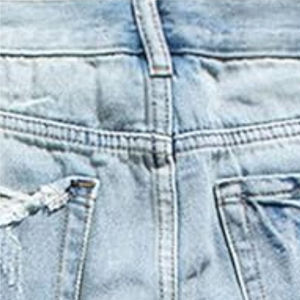 Men's Mid Waist <b>Denim</b> Bermuda Shorts Solid Color Cotton Ripped Design Casual Style Woven <b>Material</b> Button Fly - Product Image 3