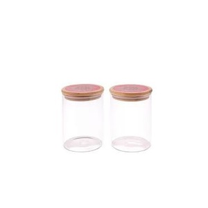 Pot en verre borosilicate durable personnalisé avec couvercle en bois, récipient de stockage alimentaire hermétique et étanche, utilisation en cuisine - Product Image 1