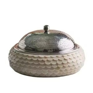 Casserole Hot Pot Silver Patterned Body Dome Lid <b>Chafing</b> <b>Dish</b> <b>Set</b> with Stand Holder for Wedding <b>Buffet</b> Casserole Hot Pot - Product Image 3