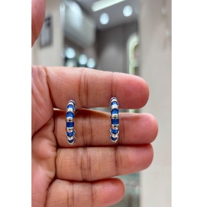 Exquisite High Quality Brass <b>Silver</b> Plated Zircon Trendy Designer <b>Hoop</b> Earring Women Wedding Look Party Wear Fashion STUNNING - Product Image 1
