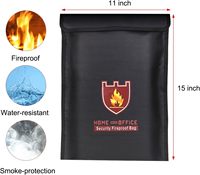 Grand sac à documents ignifuge et étanche avec décoration de serrure pochette enveloppe en silicone résistant à l'eau et au feu sac de sécurité pour l'argent