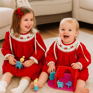 Ropa infantil bordada de 5 a 9 días de entrega, de 3 meses a 10 años, con volantes, manga larga, lazo, tela con estampado personalizado para bebés y niños pequeños - Product Image 6