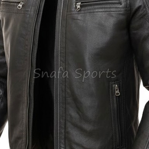 Veste en cuir véritable pour l'hiver, imperméable, coupe-vent, veste bomber vintage de haute qualité, personnalisée pour hommes - Product Image 3