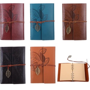 Lot de 5 carnets/journaux en cuir A4/A6 à feuilles mobiles rechargeables avec pages vierges et pendentif – Cadeau d'écriture vintage - Product Image 2