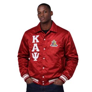 Veste universitaire classique Kappa Alpha Psi à 3 lettres en satin blanc, vêtements de fraternité grecque avec un design classique, confort et style de qualité supérieure - Product Image 1