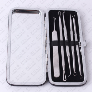 Kit extracteur de points noirs et d'acné en acier inoxydable, 6 pièces, aspirateur manuel pour nettoyer les pores du visage avec aiguilles pour comédons - Product Image 3