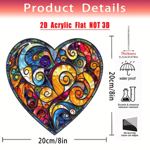 CIFbuy Acchiappasole a spirale a forma di cuore, decorazione astratta in acrilico colorato per finestre, per casa, esterni, pareti, TikTok, per servizio di selezione Temu - Product Image 2