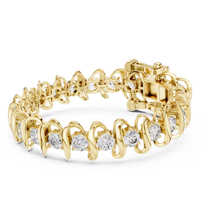 UNIQUE LAB GROWN CUT DIAMOND RHODIUM PLATED LUXURY CERTIFIED TENNIS BRACELET <b>SET</b> 18KT YELLOW <b>GOLD</b> DAILY OFFICE WEAR WEDDING - Product Image 1