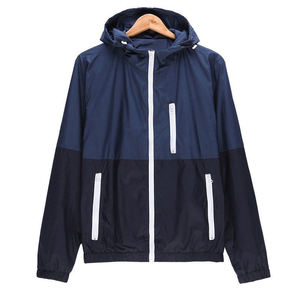 Chaqueta Cortavientos con Capucha para Hombre, Diseño Color Block, Secado Rápido, Poliéster, Informal, para Primavera, Deporte al Aire Libre, con Bolsillos con Cremallera - Product Image 4