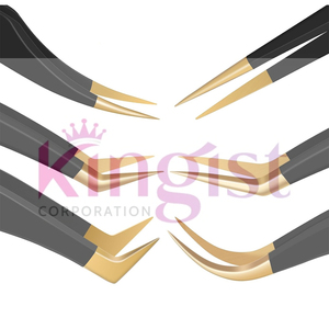 Ensemble de pinces à cils avec étui, logo personnalisé, acier inoxydable bleu, logo sur mesure - Product Image 4