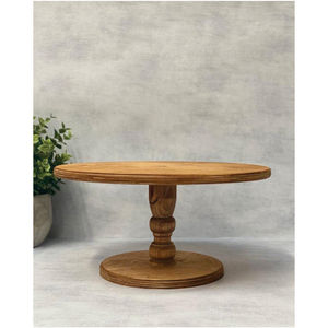 Rustic Wooden <b>Cake</b> <b>Stand</b> Round Pedestal Dessert Display Tray Vintage Wood <b>Cake</b> Platter Board Holder for Wedding Party Partyware - Product Image 1