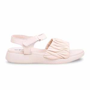 Cream Heeled <b>Sandal</b> Formal Style PU0295 <b>Comfortable</b> and Stylish - Product Image 4