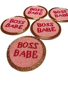 CRYSTAL CRAFT Fancy Stylish Handmade <b>Beaded</b> Embroidery Festival Design <b>Coaster</b> High Quality Eco-Friendly Custo Handmade - Product Image 1