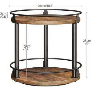 Organizador de Especias Giratorio de 2 Niveles, Estilo Rústico Marrón - Product Image 3