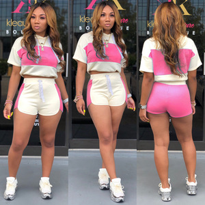 Stylish Summer Co-ord <b>Set</b> for Women Casual Wear Cropped T-Shirts & Shorts Loungewear <b>Sets</b> OEM Custom Bulk Supplier - Product Image 2