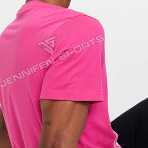 T-shirts unisexes pour hommes 100% coton, haute qualité, vente en gros, imprimé paisley, logo personnalisé, rose, respirant, séchage rapide, manches courtes - Product Image 4