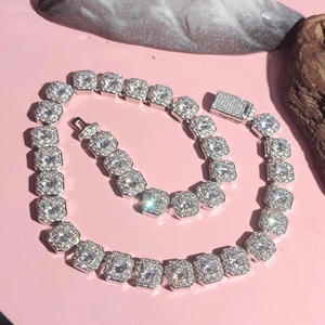GRA Certified Hip Hop VVS Moissanite Diamond Baguette Cuban <b>Chain</b> <b>Iced</b> <b>Out</b> Miami Cuban Link <b>Chain</b> for Men women - Product Image 6