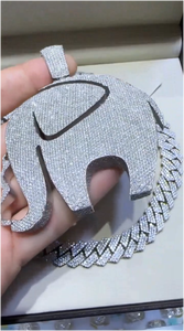 Collar con Colgante de Elefante Estilo Hip Hop, con Incrustaciones de Moissanita, Chapado en Oro de 18k y Plata 925, para Hombre y Mujer, Marca CONCEPTION - Product Image 2