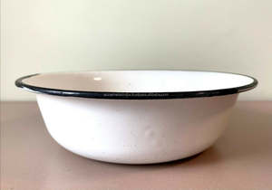 Cuencos para servir de Metal esmaltados de diseño Simple de lujo clásico, borde negro recubierto de polvo blanco para mesa de cocina, Camping desechable - Product Image 2