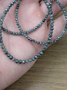 Cuentas de Diamantes Naturales Grises Sal y Pimienta al por Mayor, 4mm, Facetadas, Redondas, Sueltas, para Fabricación de Joyería, 15 pulgadas - Product Image 1