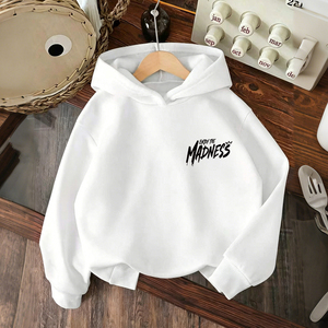 Sweat-shirt à capuche thermique blanc pour petits garçons, respirant, style vintage, pull-over, vêtements chauds pour enfants toute saison - Product Image 1