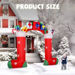 24W 11 LED Lights 9ft Christmas Sock Arch Inflatable Outdoor Holiday Yard Decoration - Product Image 4