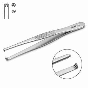 Pinces à tissus dentées 2×3, fines, chirurgicales, en acier inoxydable, instrument de précision pour la manipulation des tissus, OEM ODM - Product Image 2