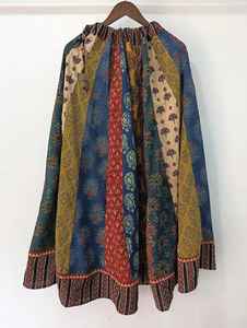 Vestido Maxi de Algodón Estampado a Mano con Estampado Floral, Talla Única, Falda Larga Informal para Mujer para el Verano - Product Image 4