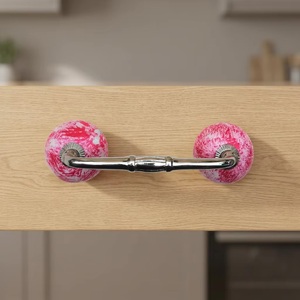 Handmade Neon Ceramic <b>Knobs</b> Door Cabinet Bridge Handle Pull <b>Silver</b> Hardware Fitting Modern Design Beads Art - Product Image 3