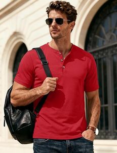 Chemise à manches courtes Henley pour homme, t-shirts en coton léger respirant, t-shirts décontractés d'été, t-shirt basique - Product Image 5