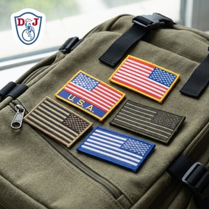 Parche termoadhesivo de tela de sarga bordado estilo desierto con bandera de EE. UU., parches de bandera invertida bordados, emblema bordado para bolsos - Product Image 5