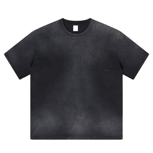 เสื้อยืดพิมพ์ลายโลโก้แบบวินเทจสไตล์ซันเฟด ผ้าคอตตอนหนา 100% สตรีทแวร์ ล้างสีแบบแอซิดวอช ทรงโอเวอร์ไซส์ ใส่สบาย - Product Image 1