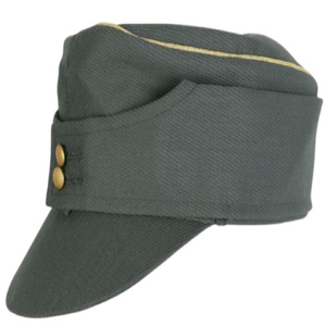 Casquette de Cadet Vintage à Calotte Plate, Chapeau de Campagne Unisexe pour Extérieur, Reproduction WW2, Casquette de Campagne Allemande M43 en Gabardine avec Passepoil Doré - Product Image 5