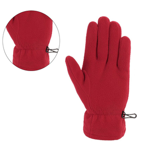 Gants thermiques rouges en polaire, longueur poignet, en polyester et coton, décontractés, pour l'extérieur, l'hiver, le cyclisme, compatibles écran tactile, séchage rapide - Product Image 2